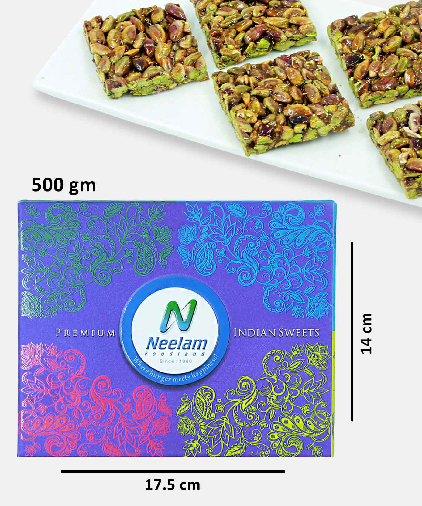 Stevia Pista Chikki Sweets 500 Gm