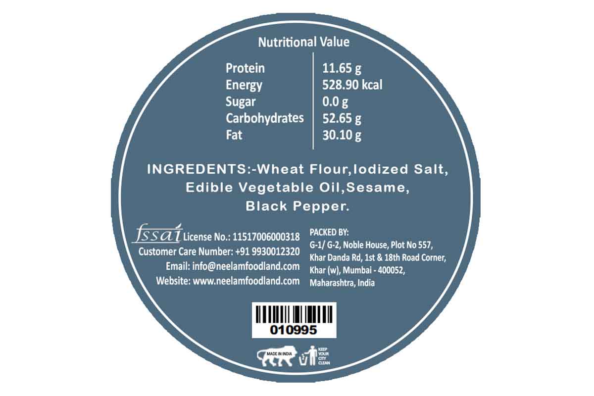 Roasted Black Pepper Bhakri 200 Gm