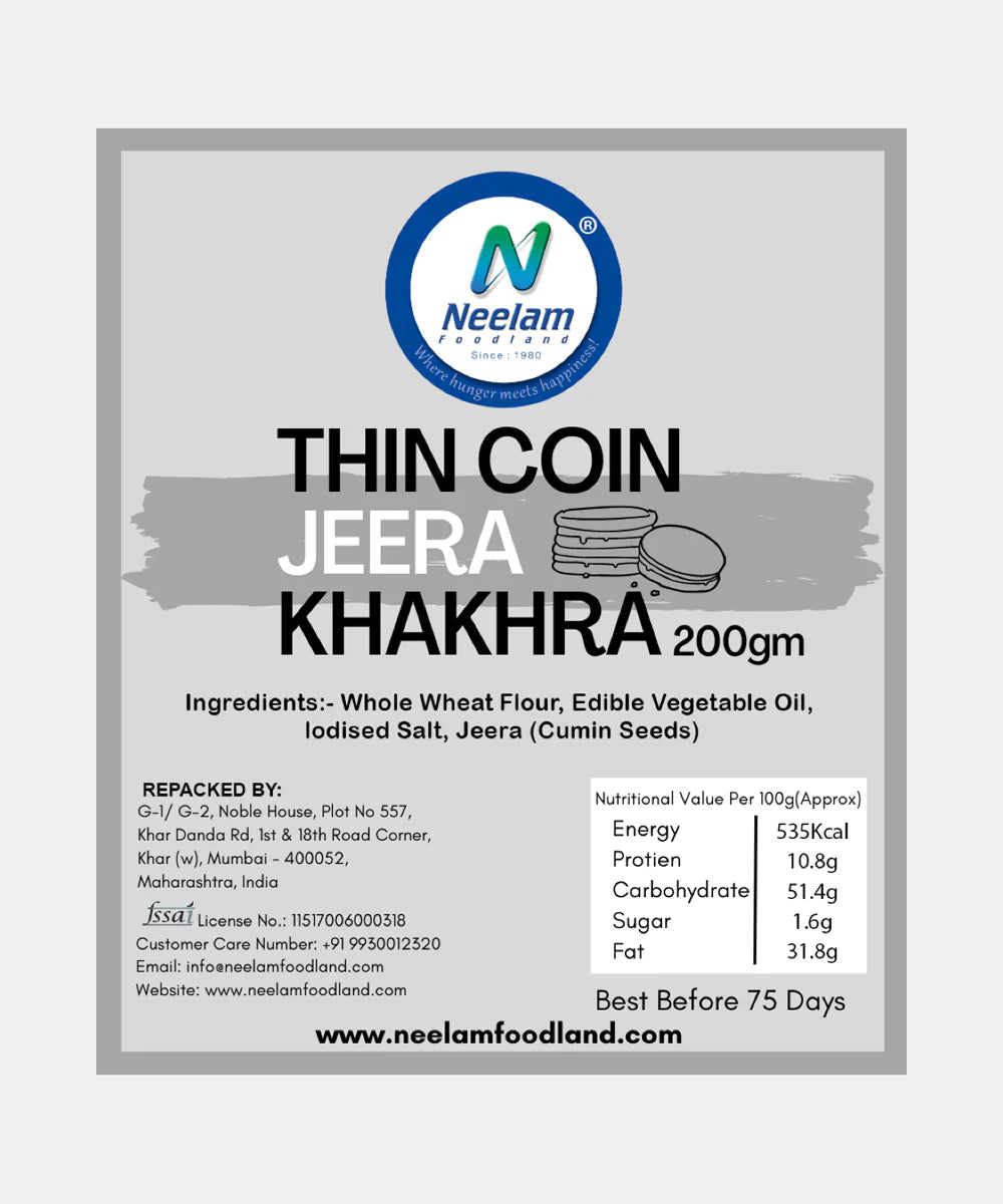 Thin Coin Jeera Khakhra 200 Gm
