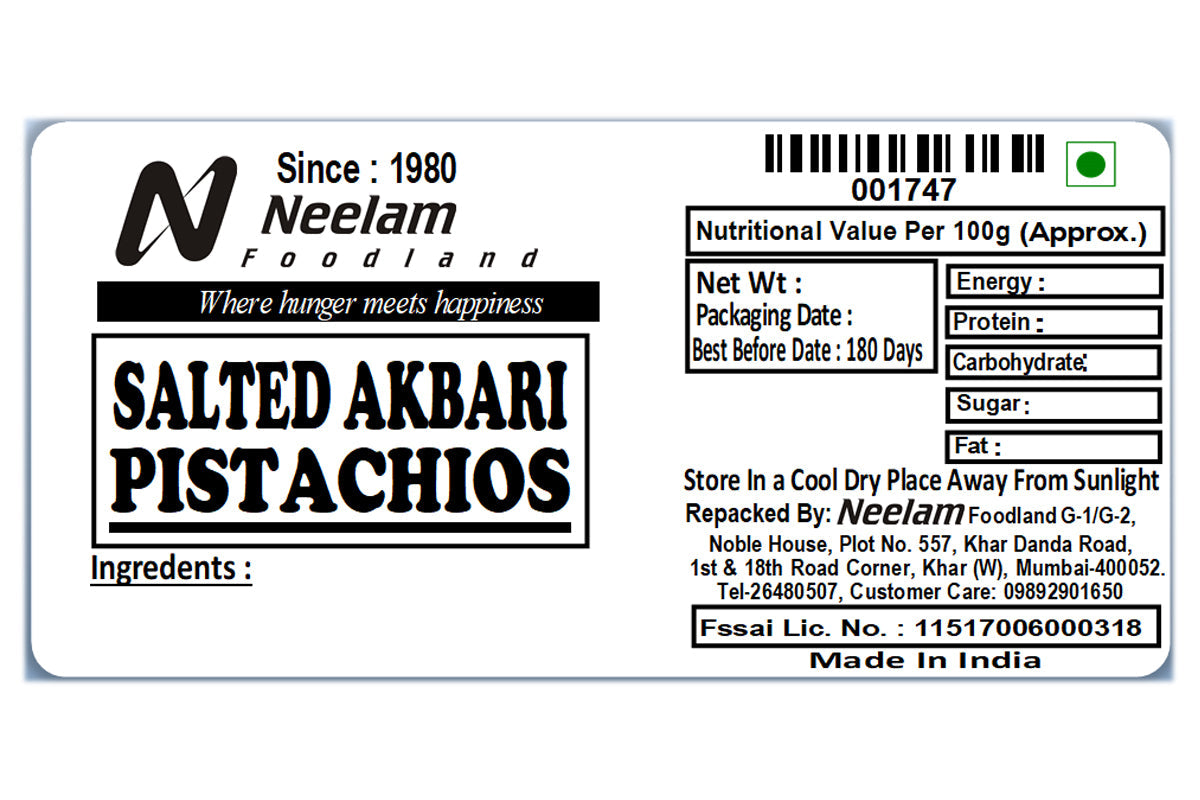 Akbari Pistacho Salted 250 Gm