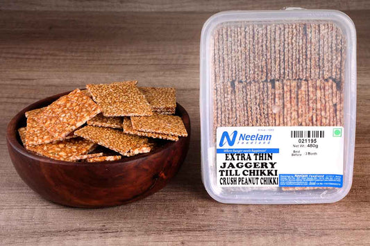Extra Thin Jaggery Crush Peanut Till Chikki 480 Gm
