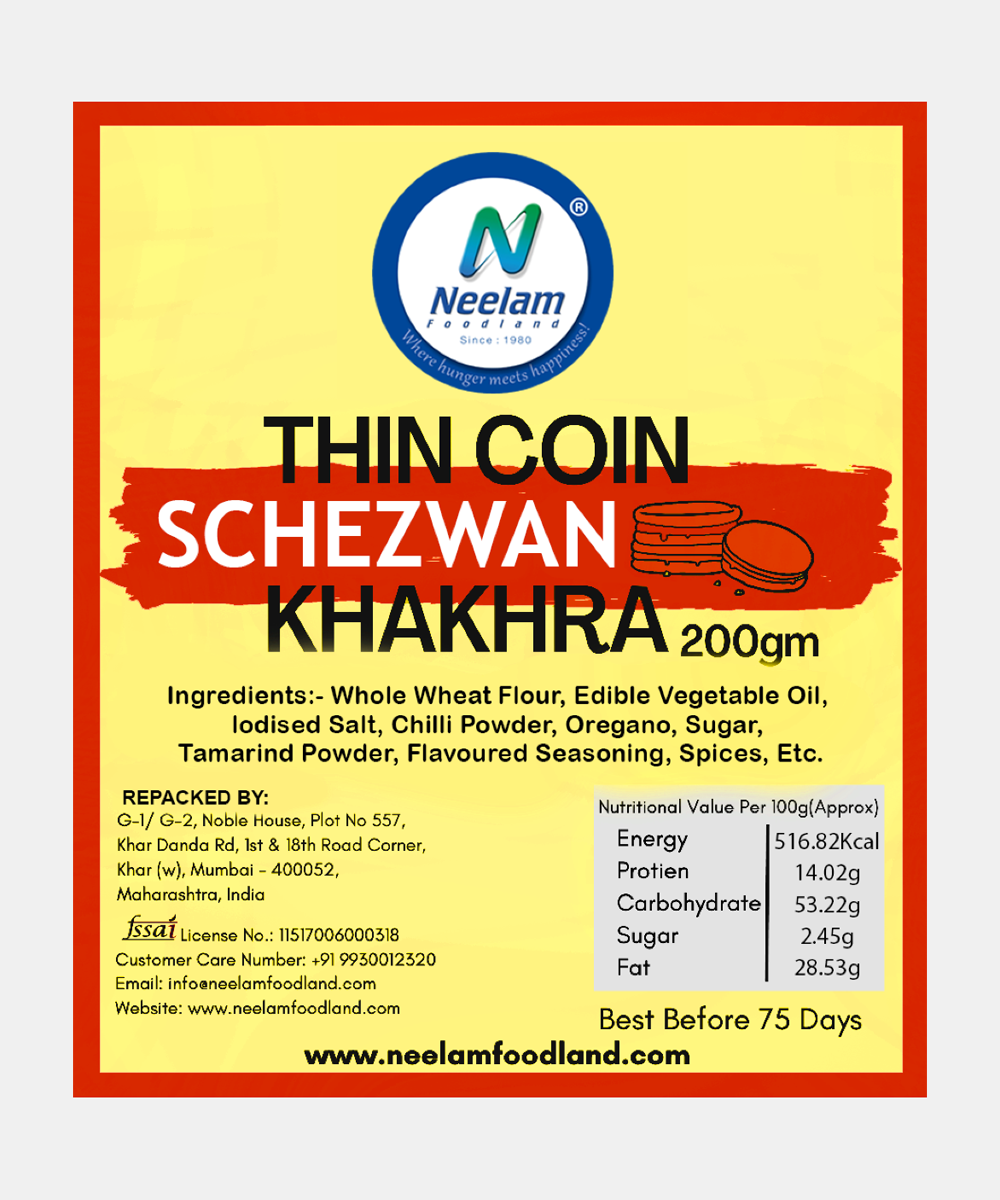 Thin Coin Schezwan Khakhra 200 Gm