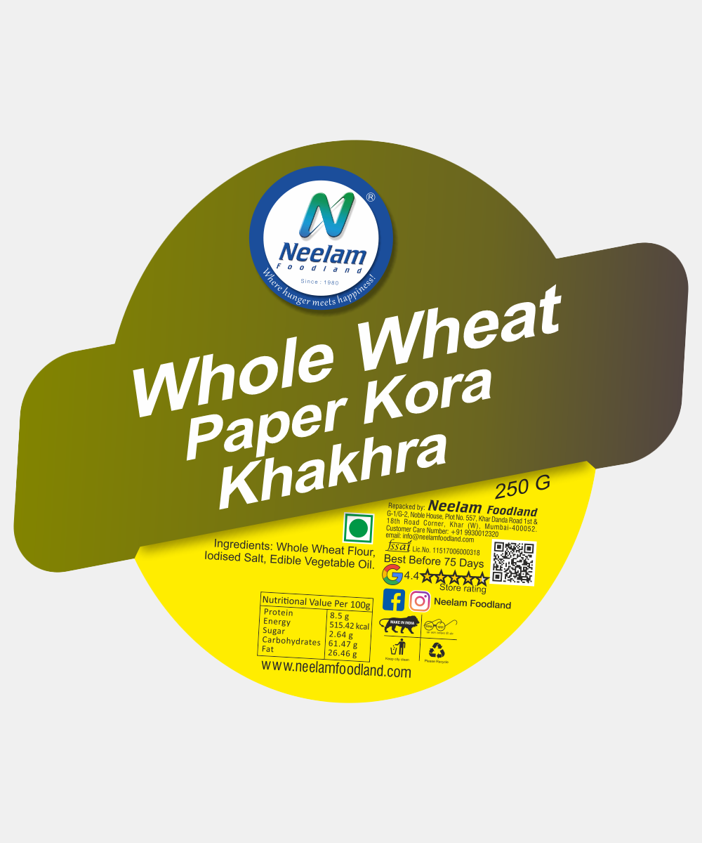 Whole Wheat Paper Kora Khakhra 250 Gm