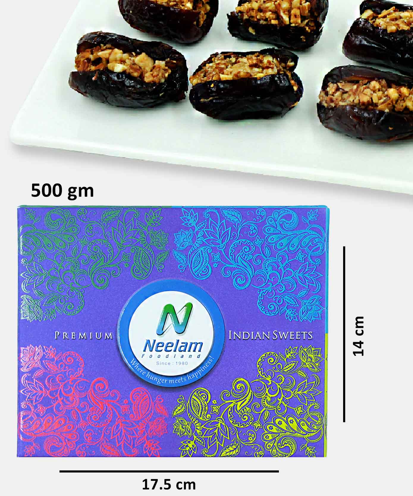 Almond Caramel Dates Sweets 500 Gm