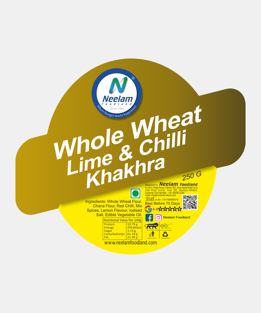 Whole Wheat Lime & Chilli Khakhra 250 Gm
