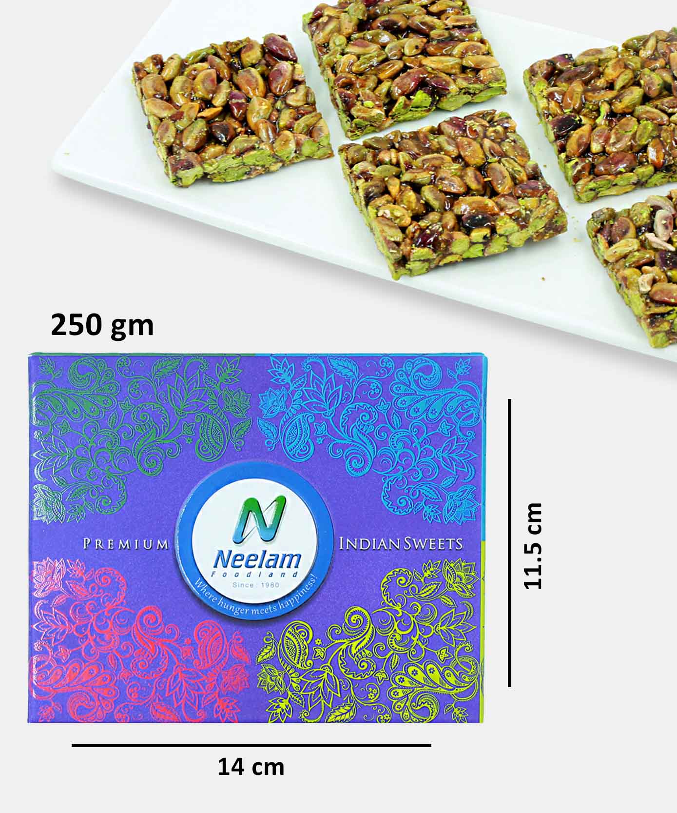 Stevia Pista Chikki Sweets 250 Gm