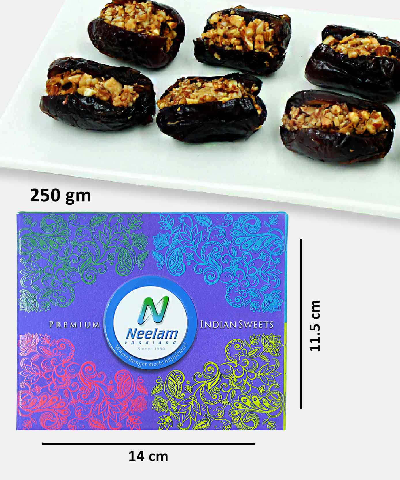Almond Caramel Dates Sweets 250 Gm