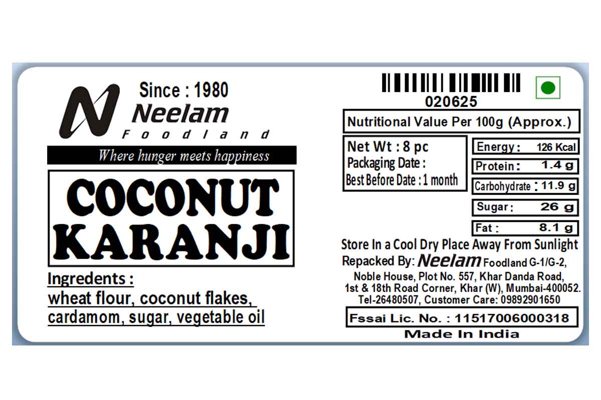 Coconut Karanji 7 Pc