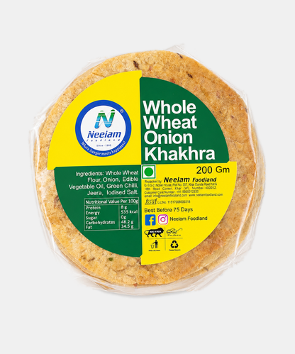 Whole Wheat Onion Khakhra Mini 200 Gm