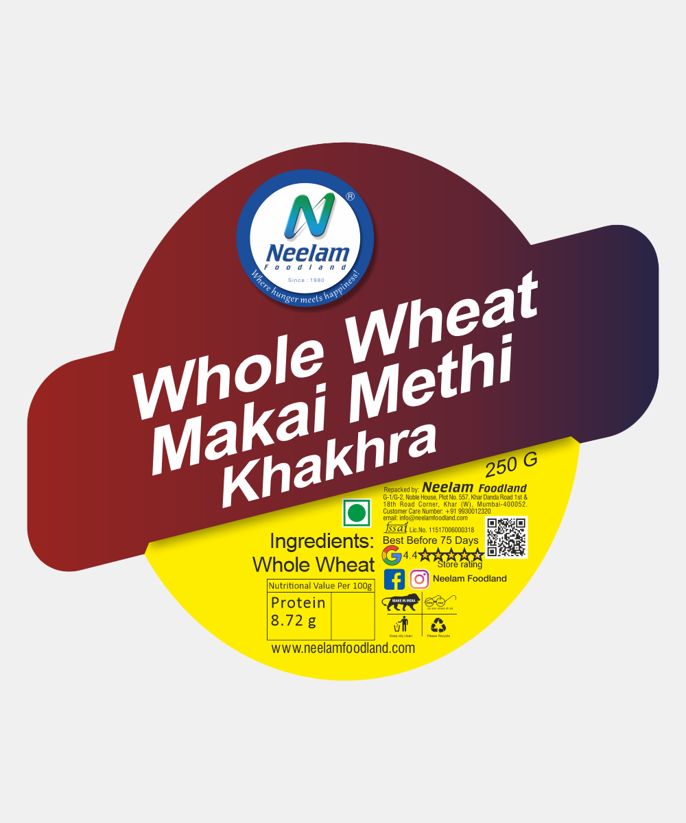 Whole Wheat Makai Methi Khakhra 250 Gm