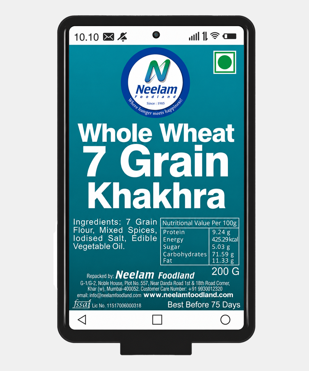 Whole Wheat 7 Grain Khakhra Mobile 200 Gm