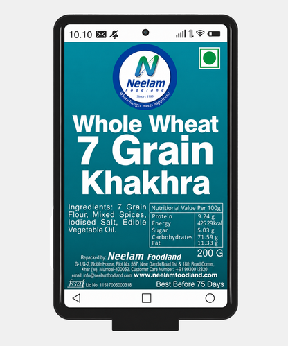 Whole Wheat 7 Grain Khakhra Mobile 200 Gm