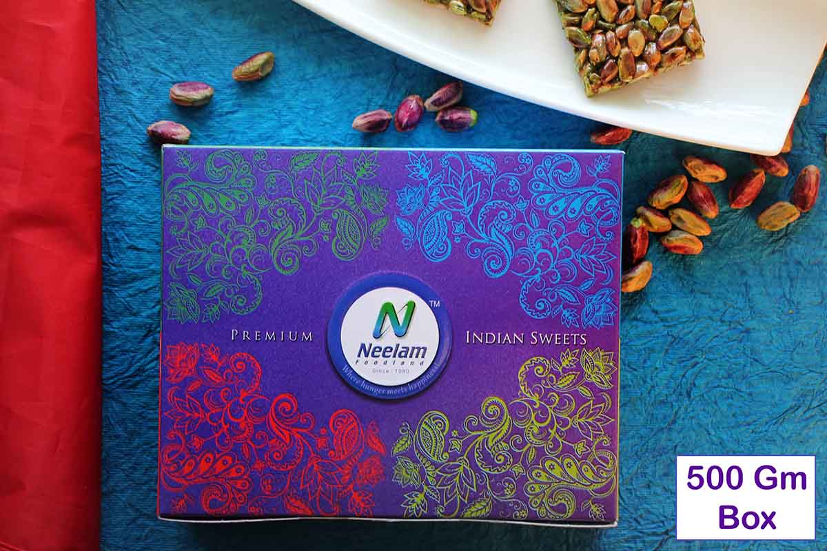 Stevia Pista Chikki Sweets 500 Gm – Neelam Foodland India