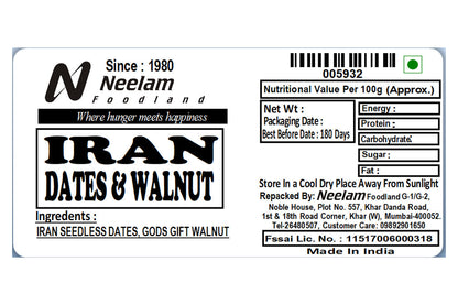 Iran Seedless Dates Walnuts Tray 400 Gm