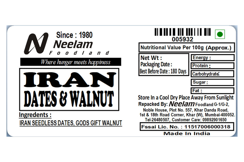 IRAN SEEDLESS DATES WALNUTS TRAY 400