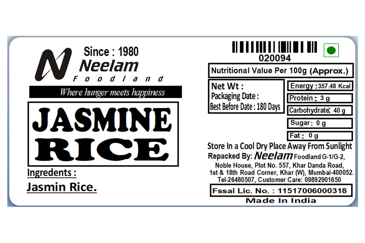 Jasmine/Japanese Rice 500 Gm – Neelam Foodland India