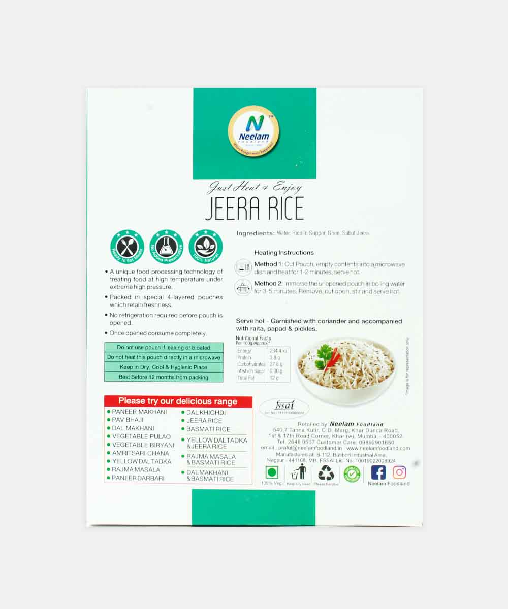 Neelam Jeera Rice Heat & Eat 250 Gm