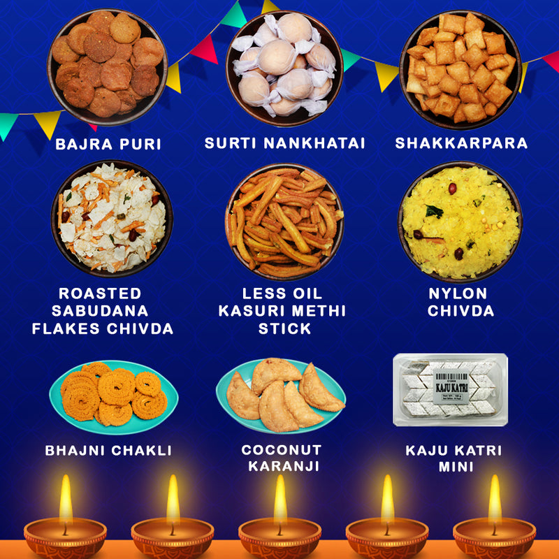 DIWALI SWEETS AND SNACKS FOOD GIFT HAMPER 1800 GM