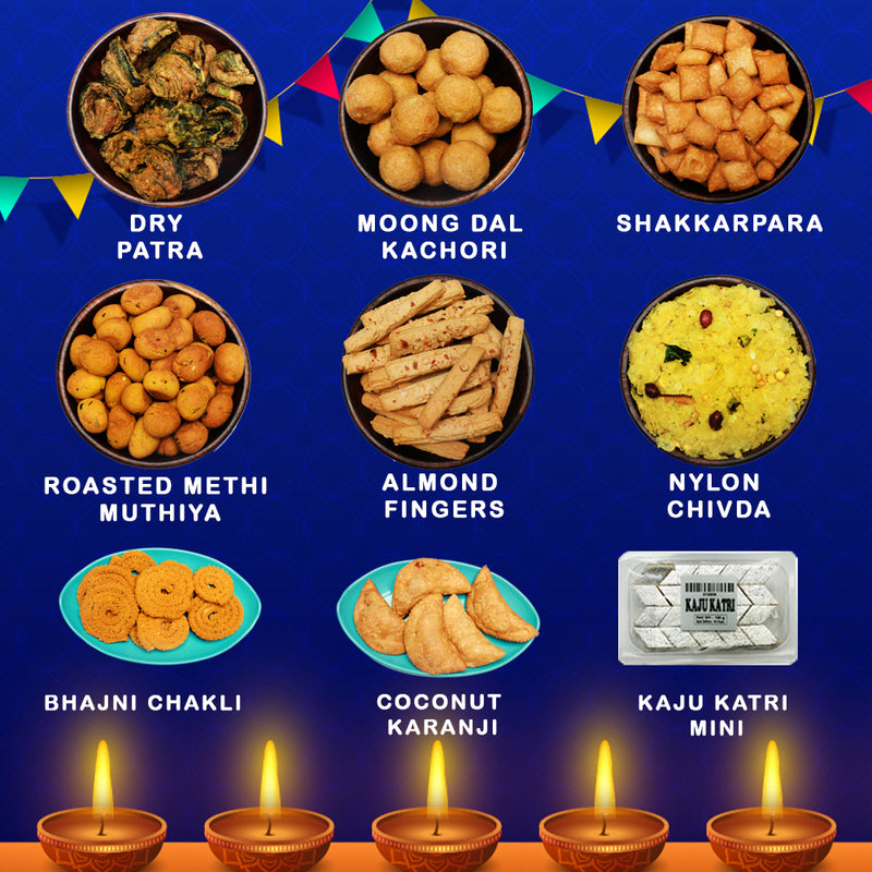 DIWALI SWEETS AND SNACKS FOOD GIFT HAMPER 1750 GM