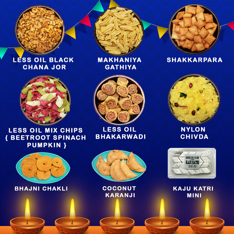 DIWALI SWEETS AND SNACKS FOOD GIFT HAMPER 1700 GM