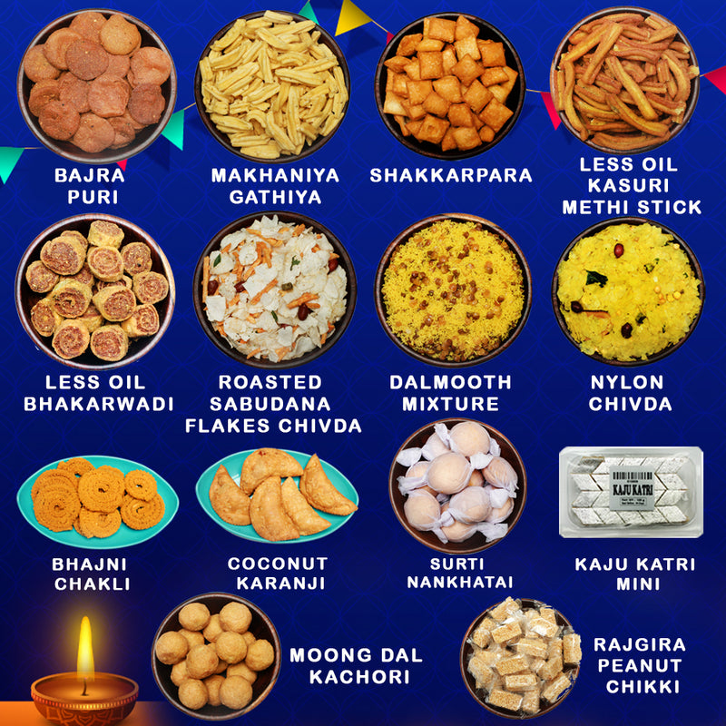 DIWALI SWEETS AND SNACKS FOOD GIFT HAMPER 2700 GM