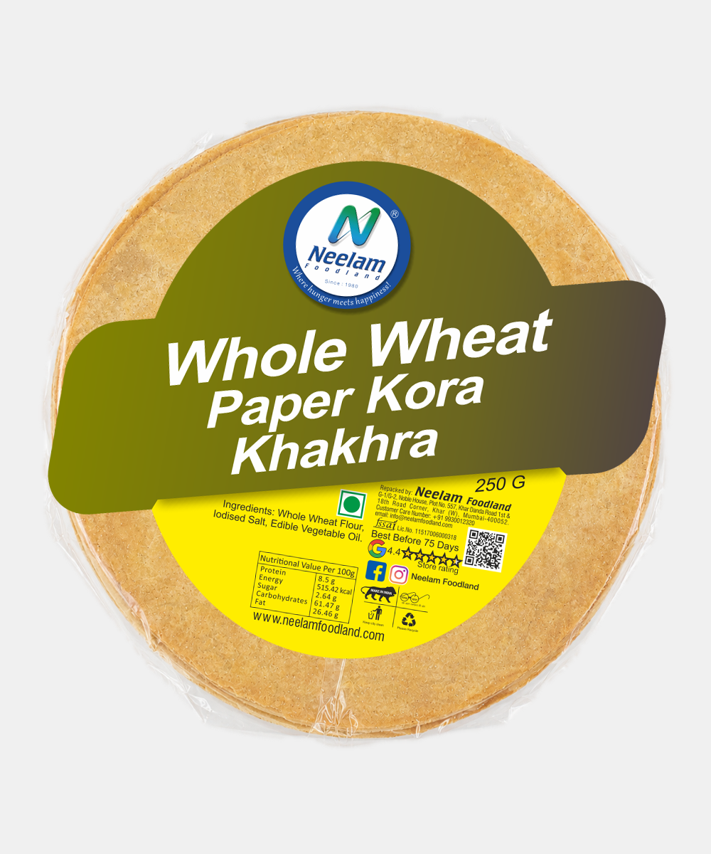 Whole Wheat Paper Kora Khakhra 250 Gm