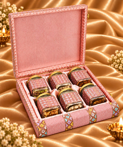 Rajwadi Metal 6 Jar Gift Hamper 765 Gm