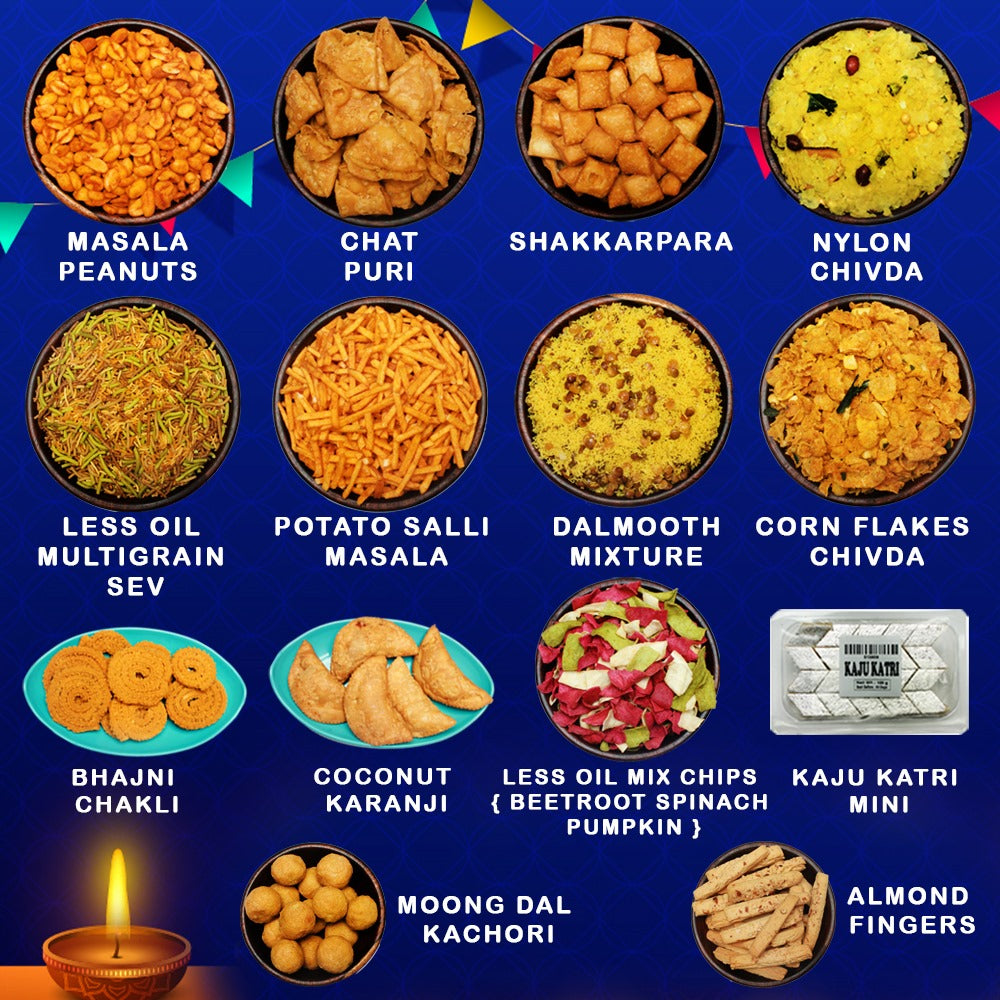 Diwali Sweets and Snacks Food Gift Box Hamper - 2750 Grams