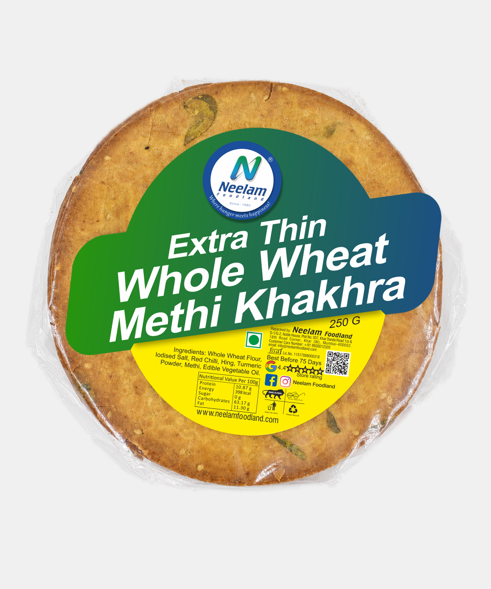 Extra Thin Whole Wheat Methi Khakhra 250 Gm