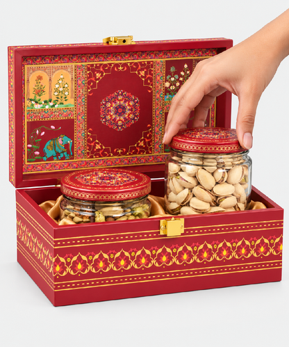 Maroon Gift Hamper 2 Jar  Khokha Box 310 Gm