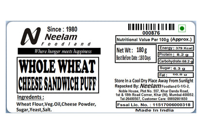 Whole Wheat Cheese Sandwich Puff 180 Gm