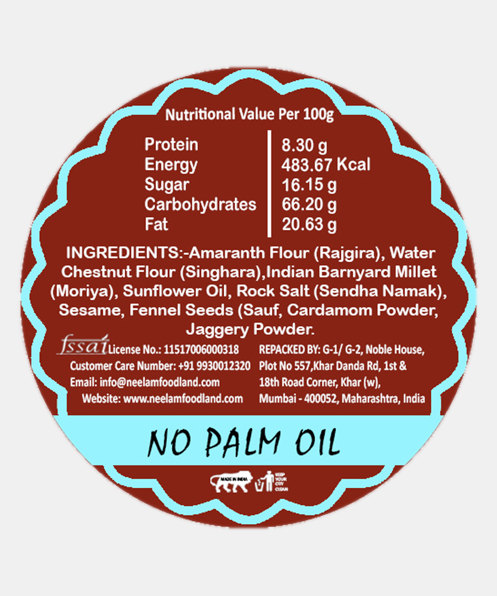 Gluten Free Farali Jaggery Bhakhri 200 Gm