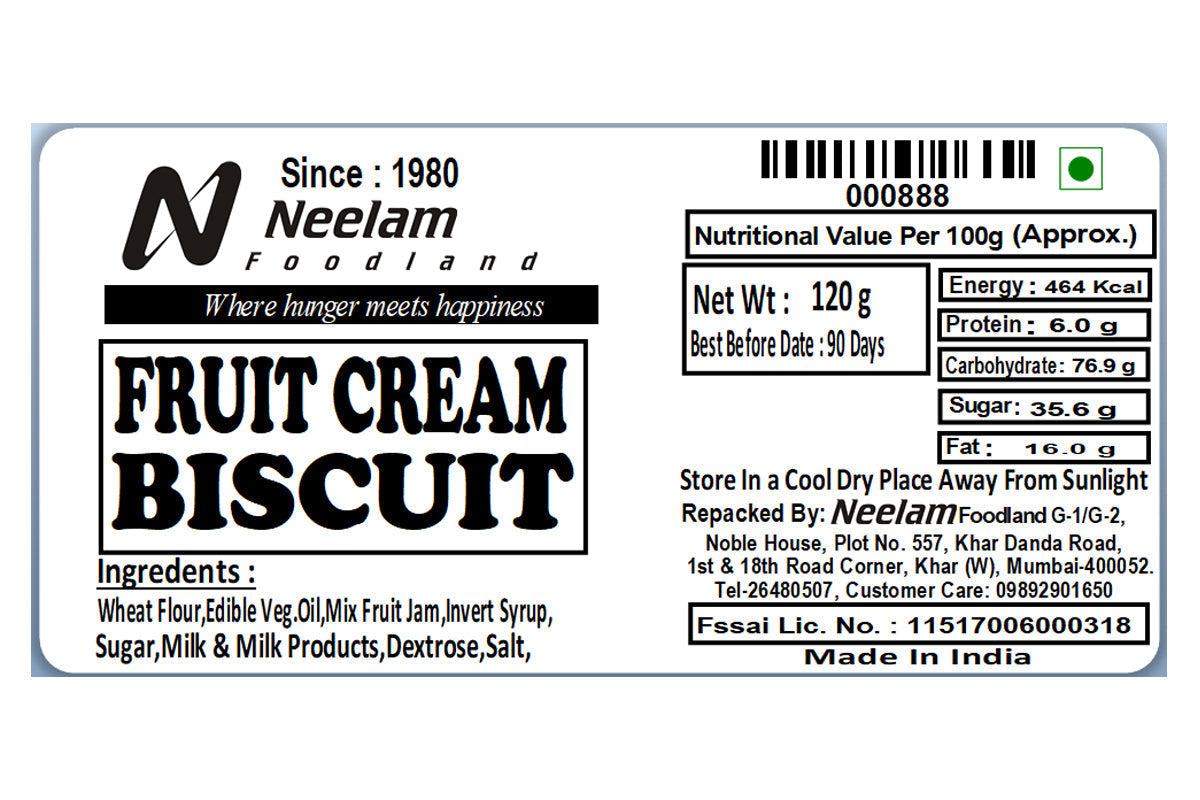Fruit Cream Biscuit 120 Gm