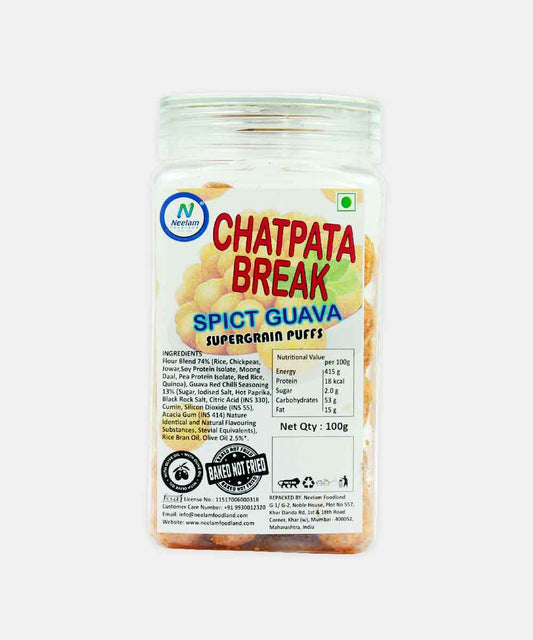 Chatpata Break Spicy Guava Supergrain Puffs 100 Gm
