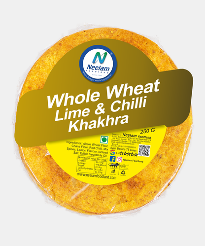 Whole Wheat Lime & Chilli Khakhra 250 Gm