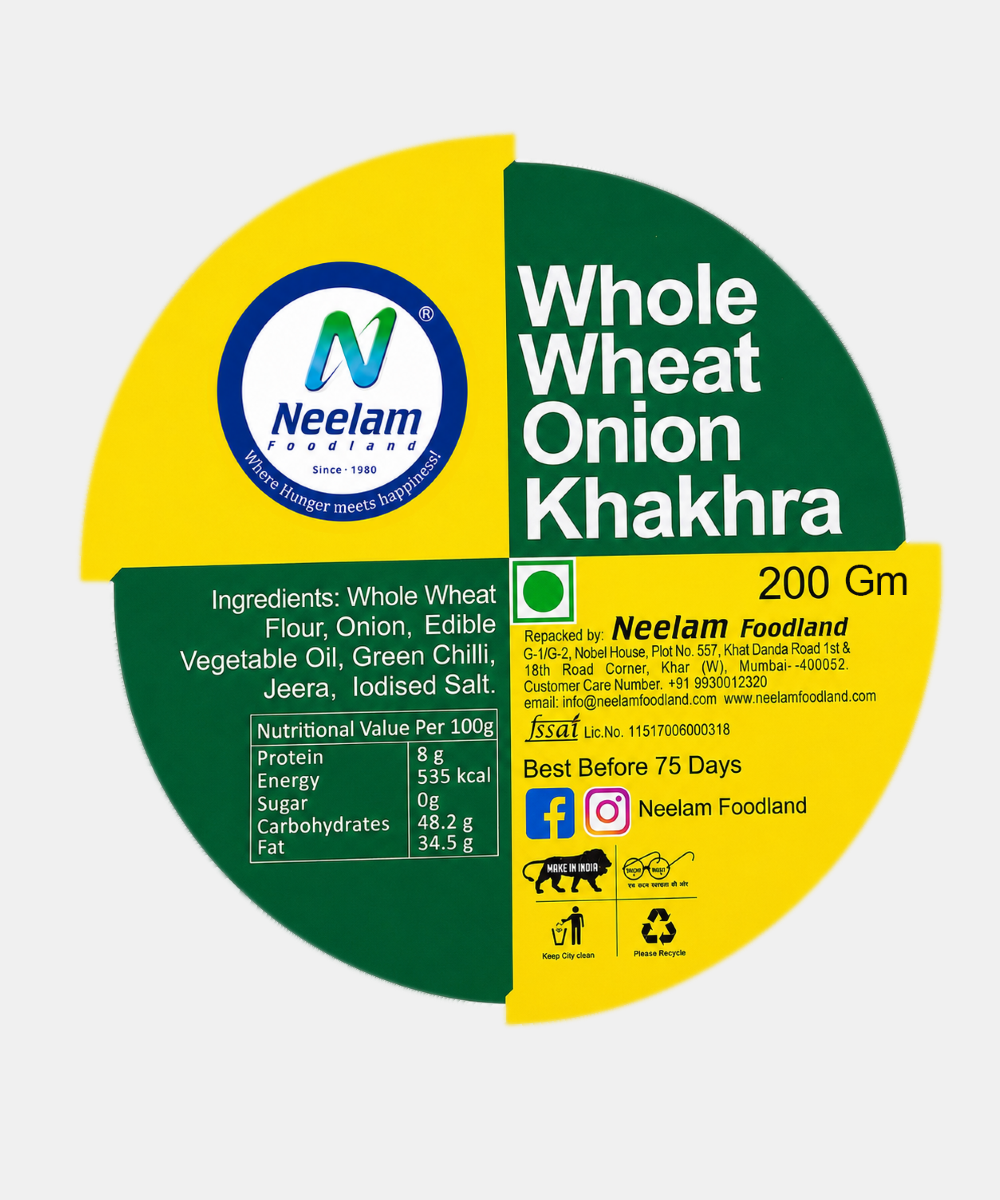 Whole Wheat Onion Khakhra Mini 200 Gm