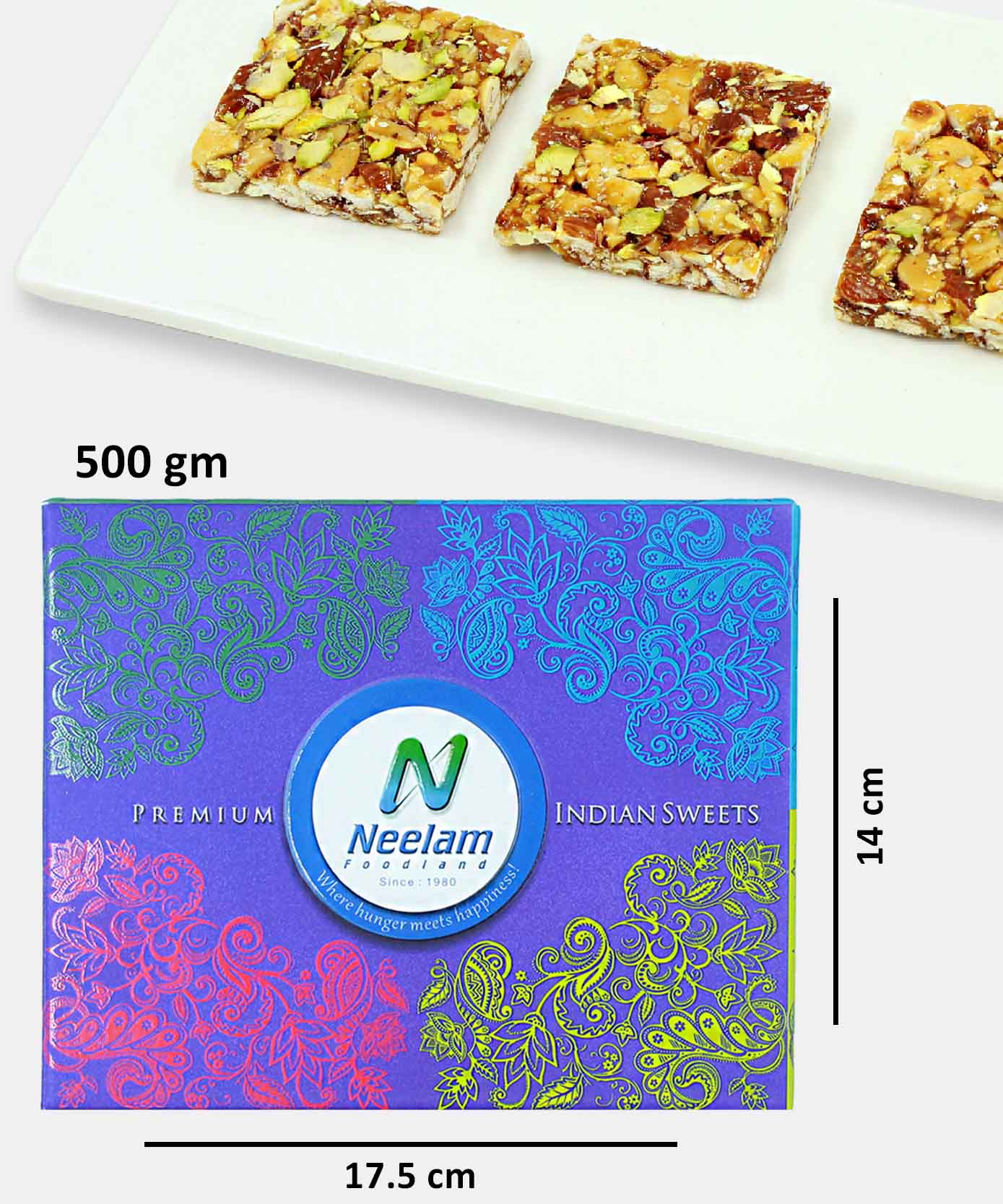 Stevia Kaju Badam Pista Chikki Sweets 500 Gm