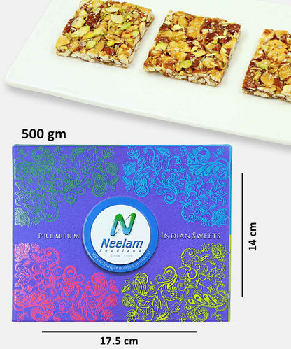 Stevia Kaju Badam Pista Chikki Sweets 500 Gm