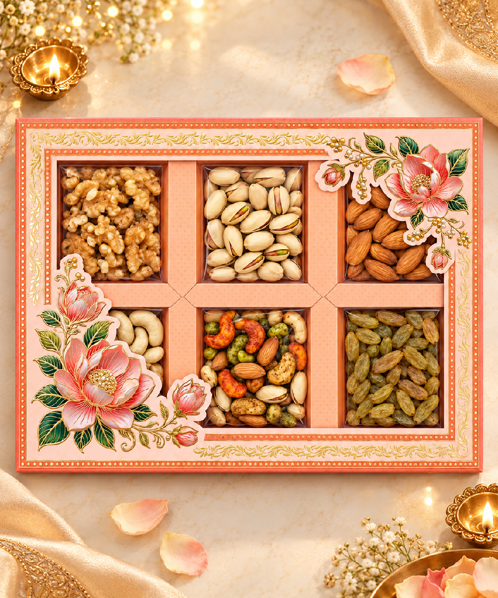 6 P Floral Peach Box 625 Gm