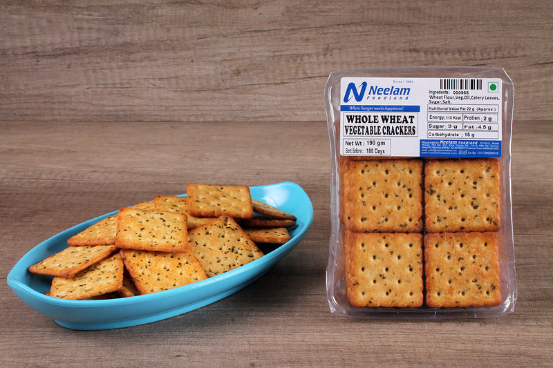 WHOLE WHEAT VEGETABLE CRACKERS 190 GM
