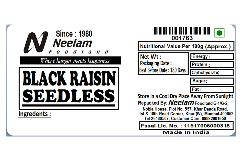 BLACK RAISIN SEEDLESS 500 GM