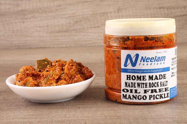 OIL FREE MANGO PICKLE MADE WITH ROCK SALT 250 GM